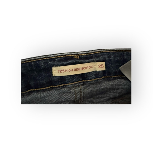 Levi's Women’s 725 High Rise Bootcut Jeans Size 25 Dark Wash Denim Western - Picture 5 of 9